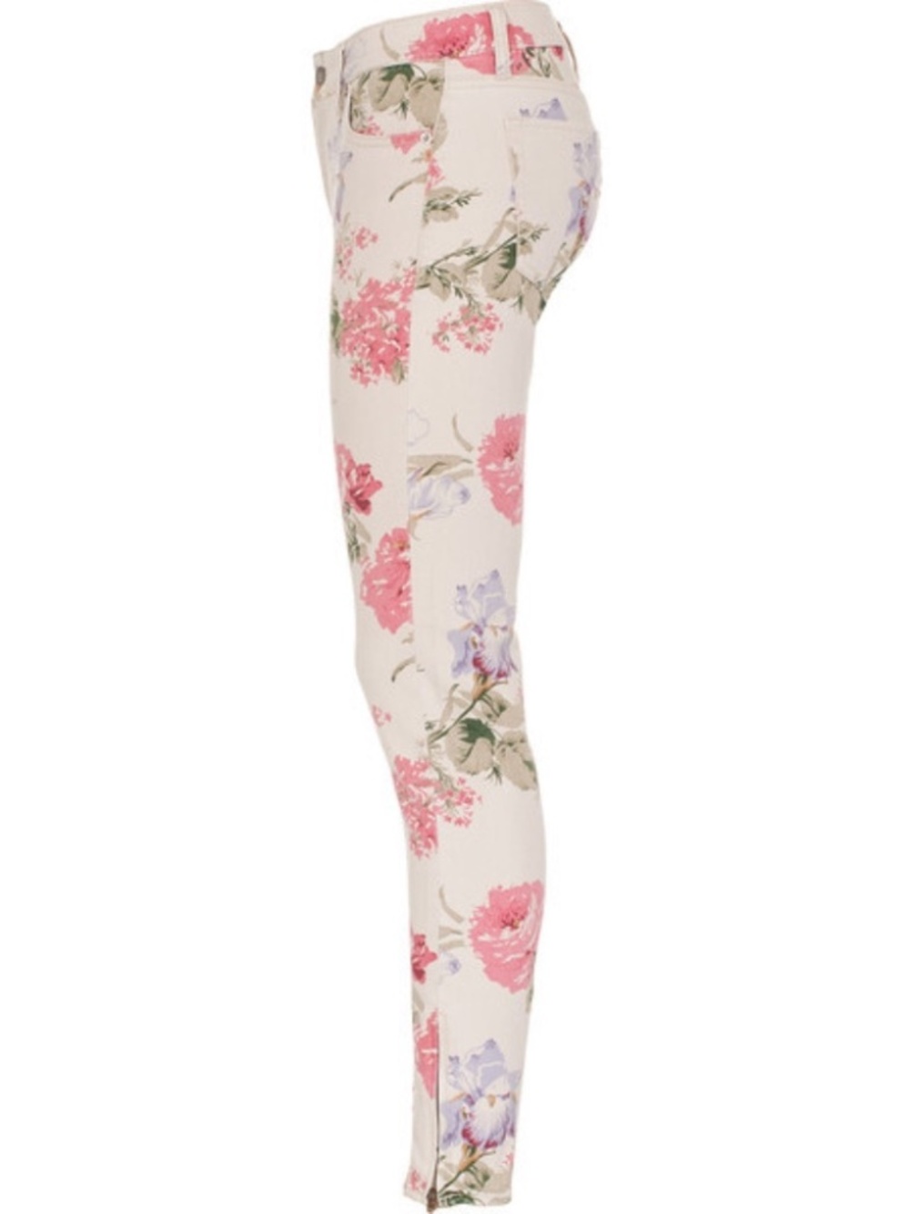 Denim & Supply Ralph Lauren Floral Skinny Jeans Ankle Zip Size 31 Pink